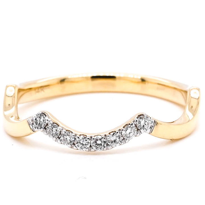 Graziella 14KT Yellow Gold 0.13CTW Diamond Ring - Size 7