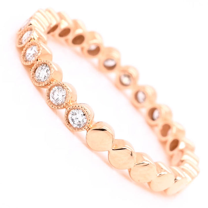 Graziella 18KT Rose Gold 0.31CTW Diamond Ring - Size 6.5
