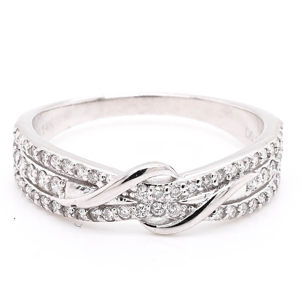 Graziella 14KT White Gold 0.23CTW Diamond Infinity Ring - Size 6.25