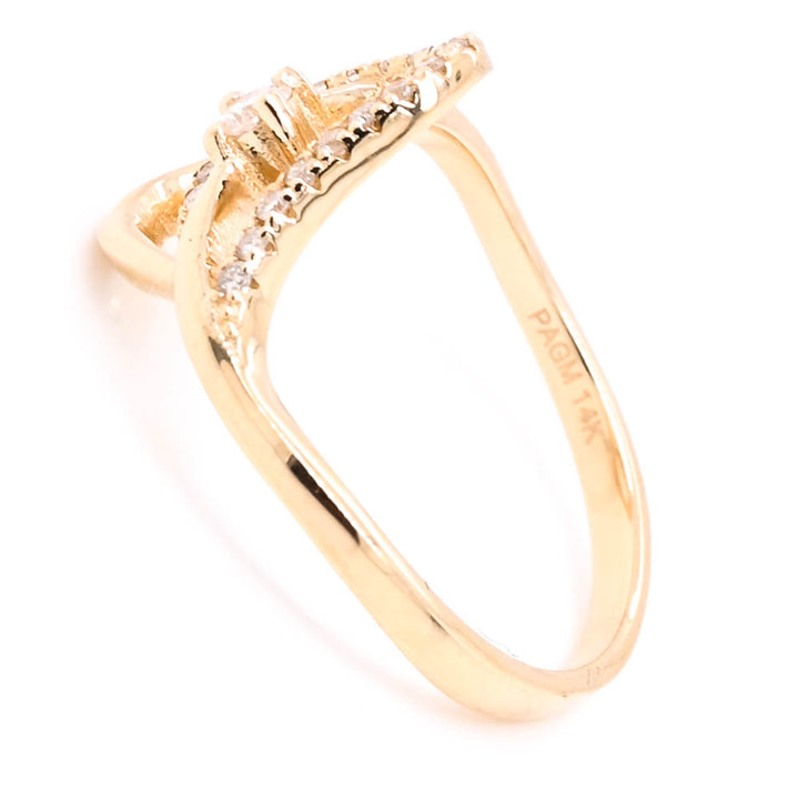 Graziella 14KT Yellow Gold 0.20CTW Diamond Ring - Size 6.25