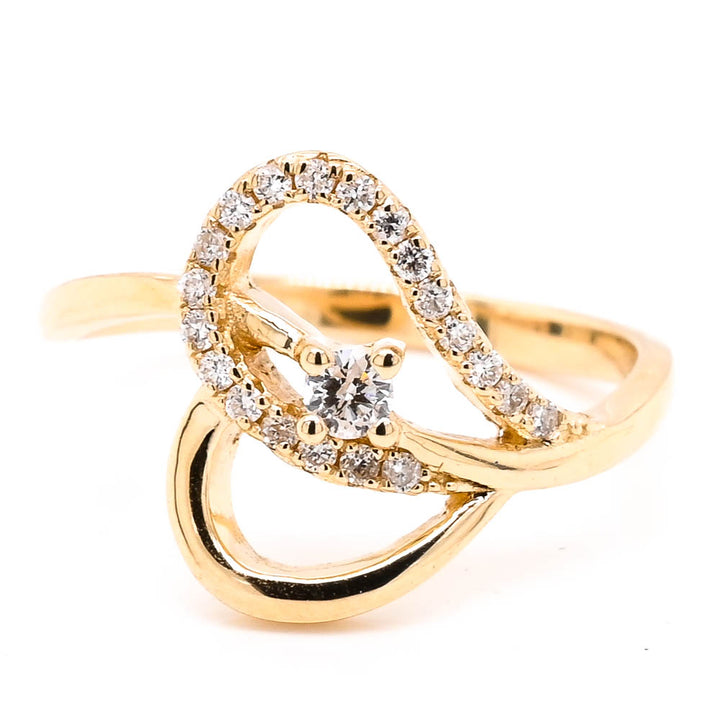 Graziella 14KT Yellow Gold 0.20CTW Diamond Ring - Size 6.25