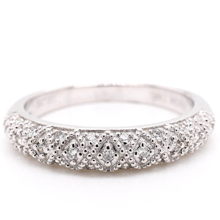 Graziella 14KT White Gold 0.26CTW Diamond Ring - Size 6.25