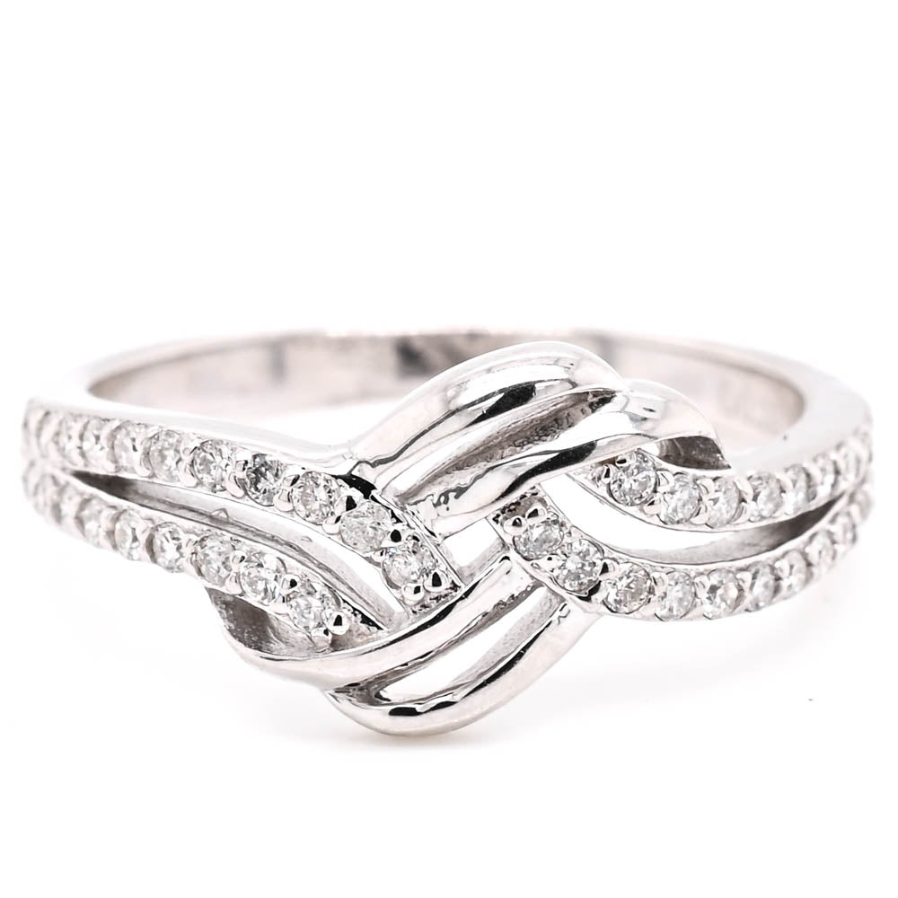 14KT White Gold 0.30CTW Diamond Ring.