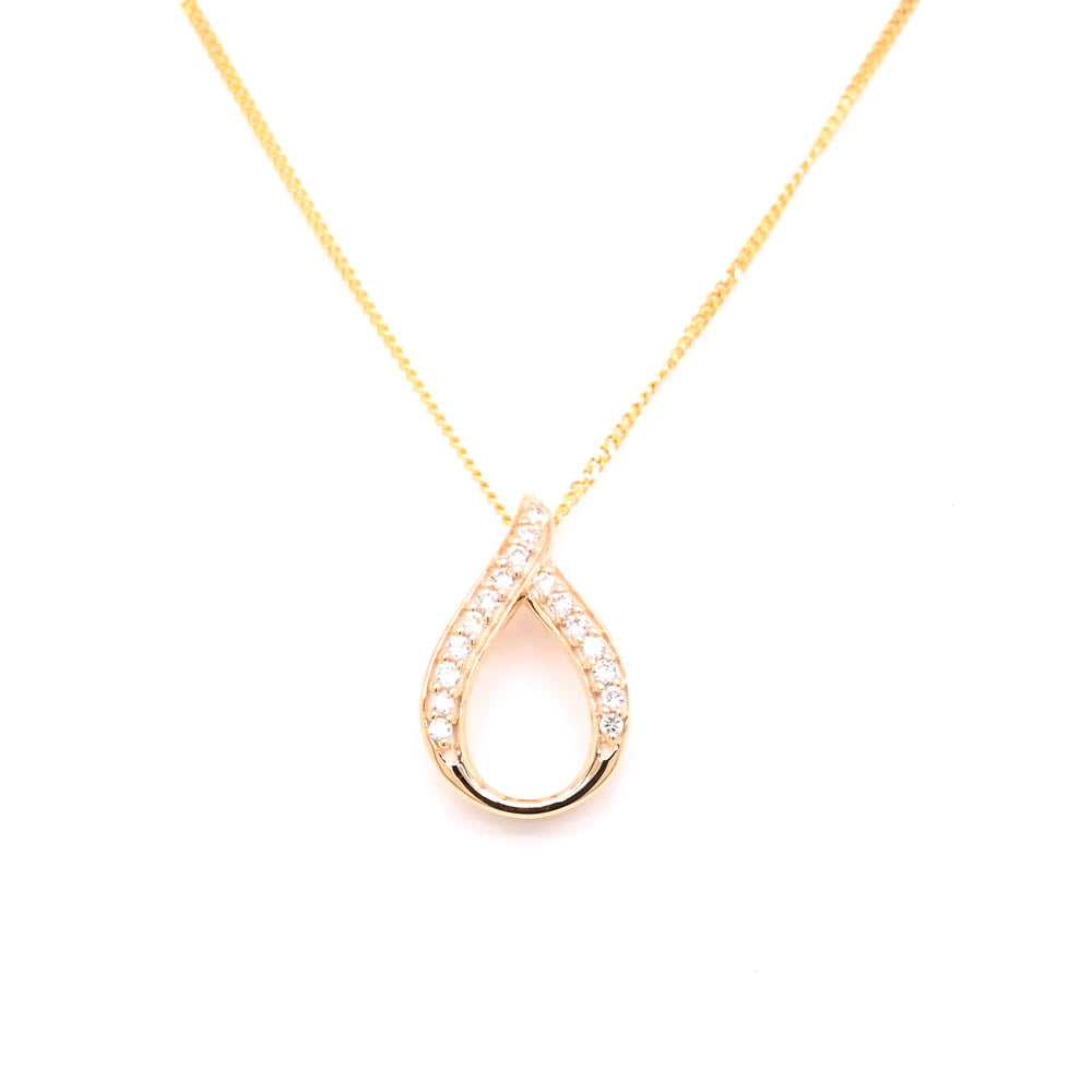 Lujo 10KT Yellow Gold 18 0.08CTW Lab-Grown Diamond Necklace