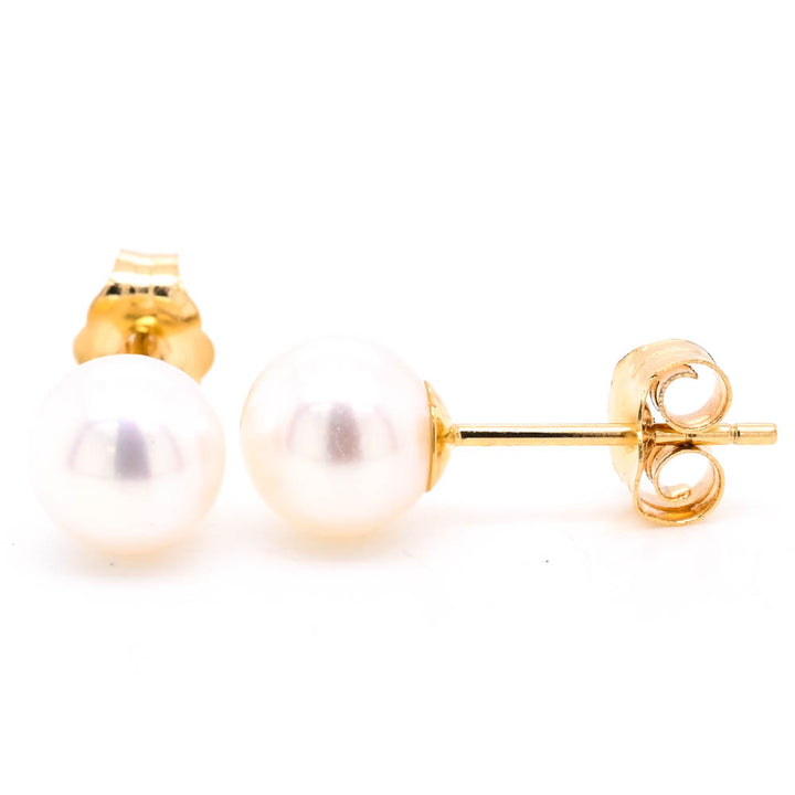 Graziella 14KT Yellow Gold 6mm Freshwwater Pearl Stud Earrings
