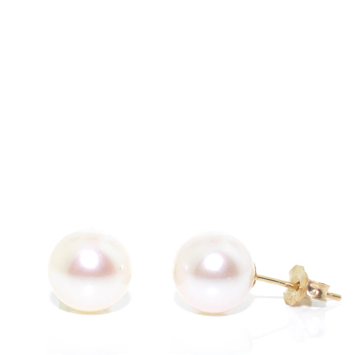 Graziella 14KT Yellow Gold 7-7.5mm Freshwater Pearl Stud Earrings
