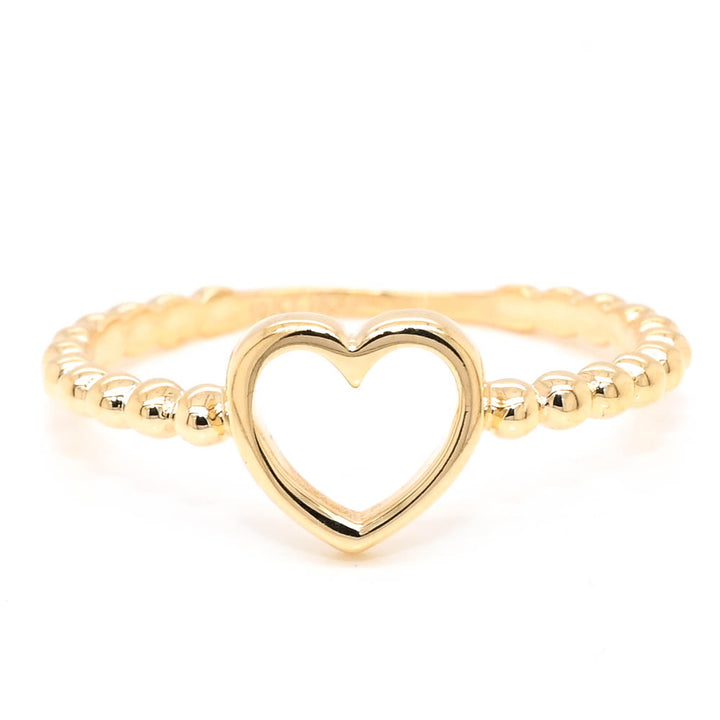 Graziella 10KT Yellow Gold Cut Out Heart Ring.