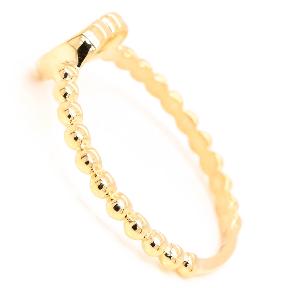 Graziella 10KT Yellow Gold Cut Out Heart Ring.