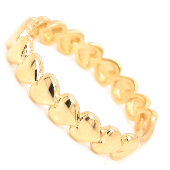 Graziella 10KT Yellow Gold Bubble Heart Ring - Size 7.25