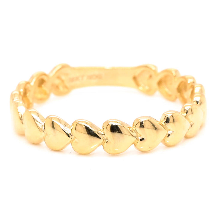Graziella 10KT Yellow Gold Bubble Heart Ring - Size 7.25