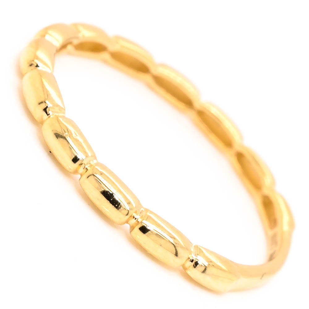 Graziella 10KT Yellow Gold Oval Beaded Ring - Size 7.25