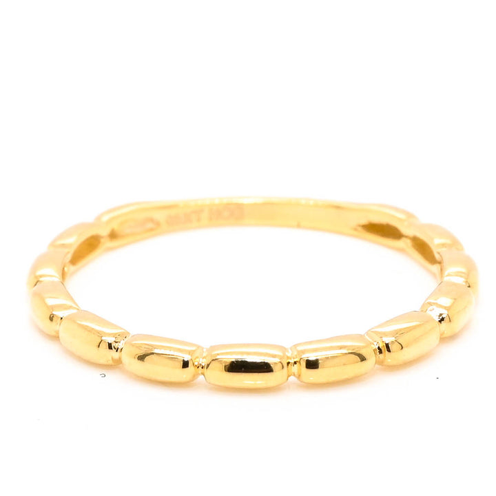 Graziella 10KT Yellow Gold Oval Beaded Ring - Size 7.25