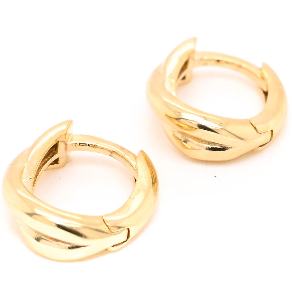 Graziella 10KT Yellow Gold 15x11mm Oval Huggie Earrings
