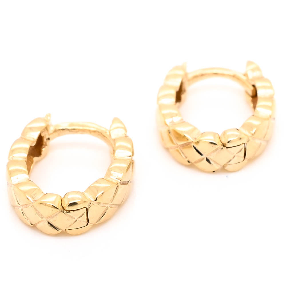 10KT Yellow Gold 12mm Huggie Earrings.