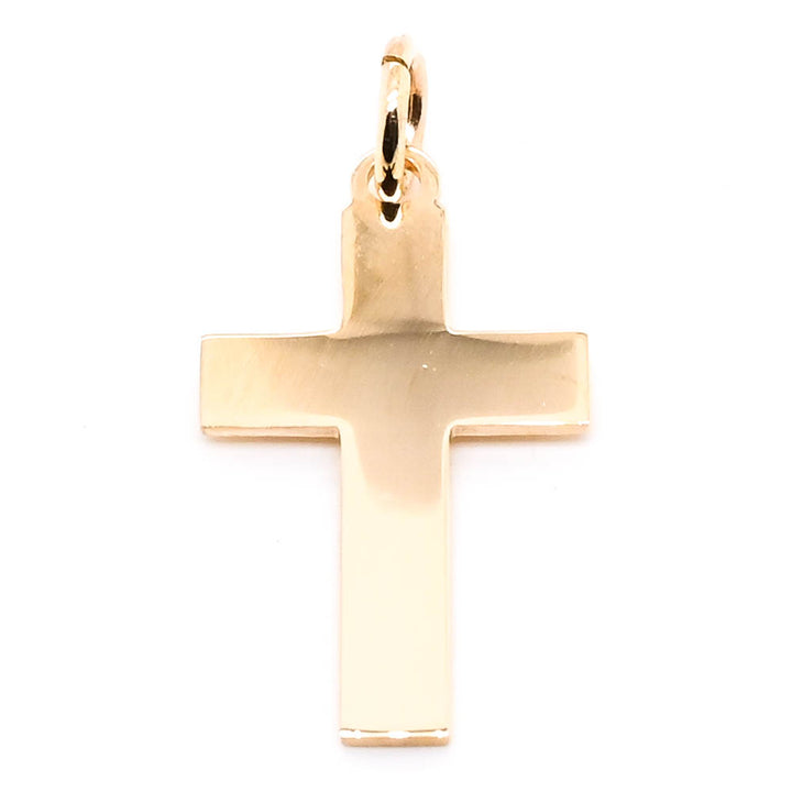 10KT Yellow Gold 24x12.5mm Flat Cross Pendant