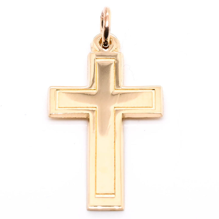 10KT Yellow Gold 30x15mm Flat Cross Pendant