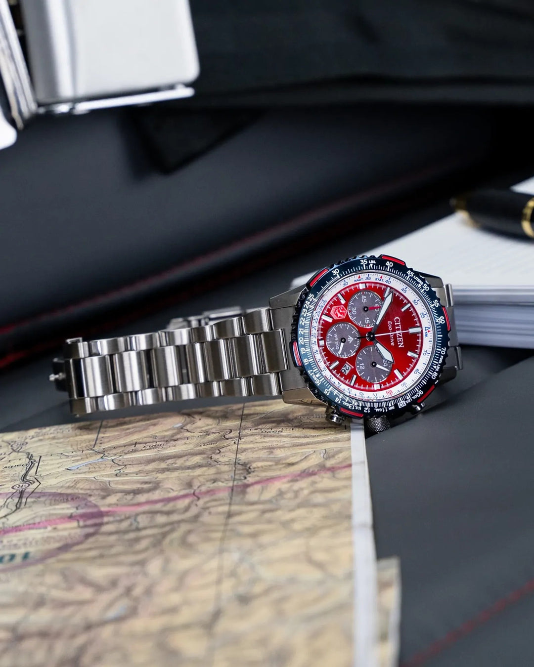 Citizen Promaster Navihawk Snowbirds 40mm Eco-Drive Chronograph Watch 