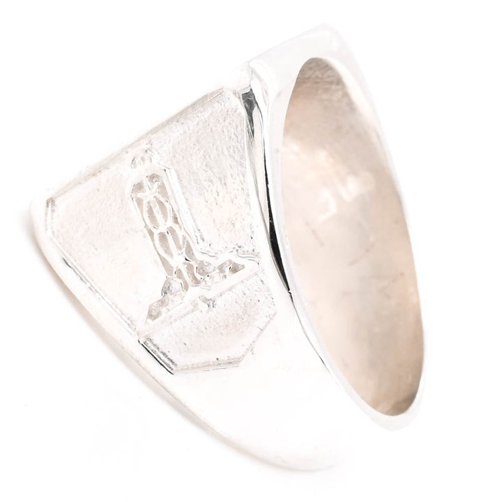 Sterling Silver Square Masonic Ring.