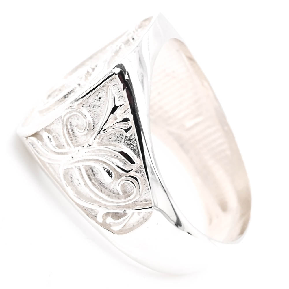 Sterling Silver Cushion Shape Shriners Ring.