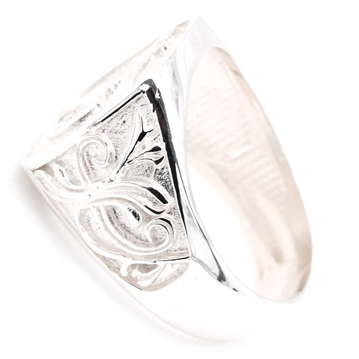 Sterling Silver Cushion Shape Shriners Ring.