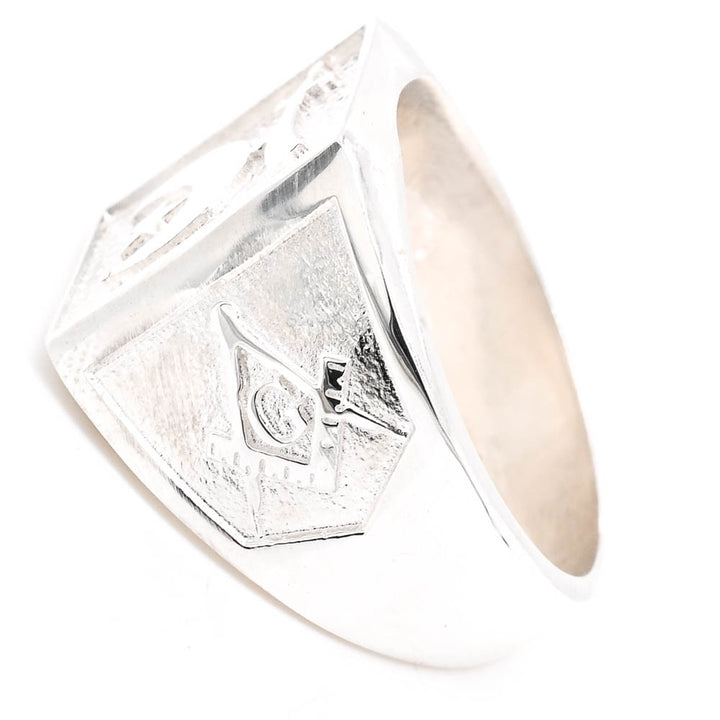 Sterling Silver Square Shriners Masonic Ring.