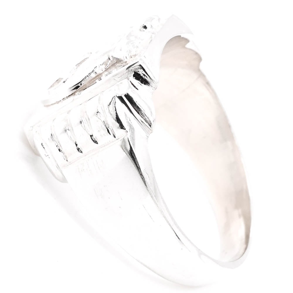 Sterling Silver Square Shriners  Ring.