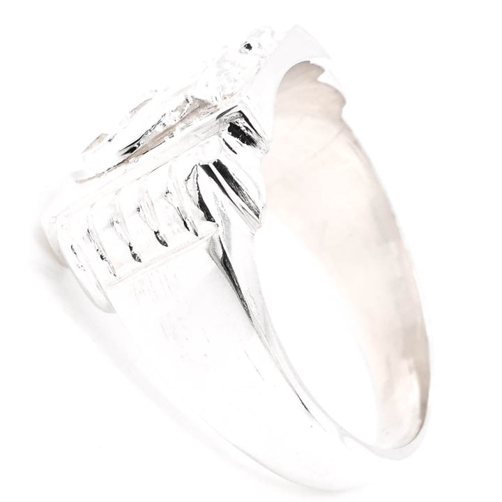 Sterling Silver Square Shriners  Ring.