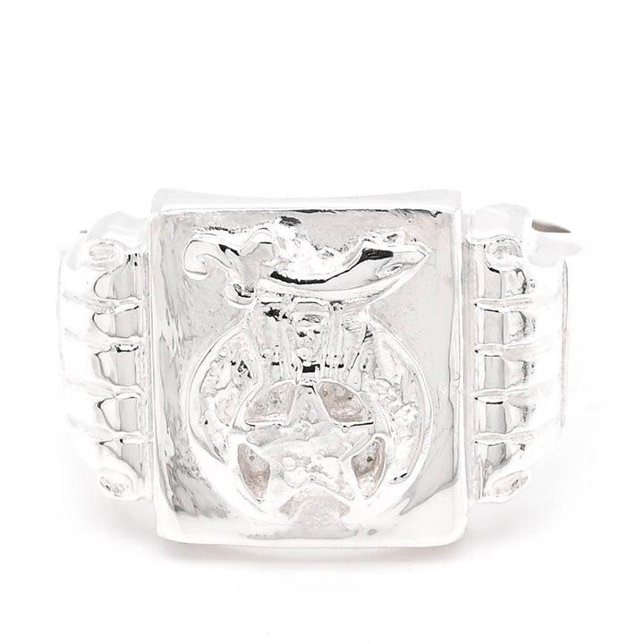Sterling Silver Square Shriners  Ring.