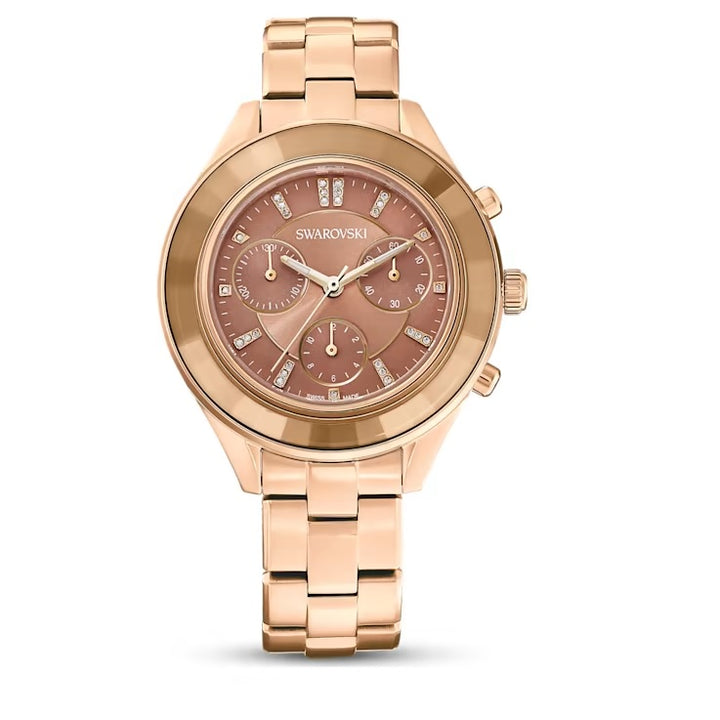 Swarovski Octea Lux Sport watch Metal bracelet, Brown, Gold-tone finish.