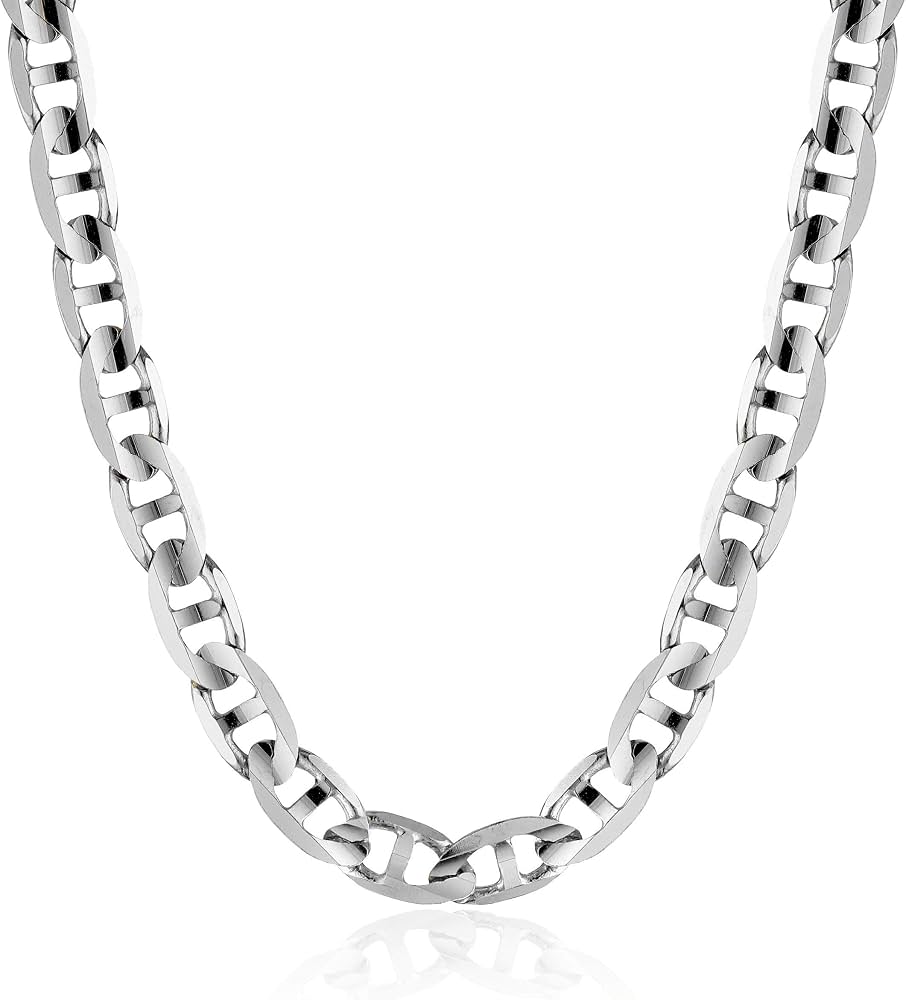 Sterling Silver 24" 7.5mm Mariner Link Chain.