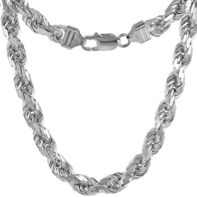 Sterling Silver 24" 6mm Rope Chain.