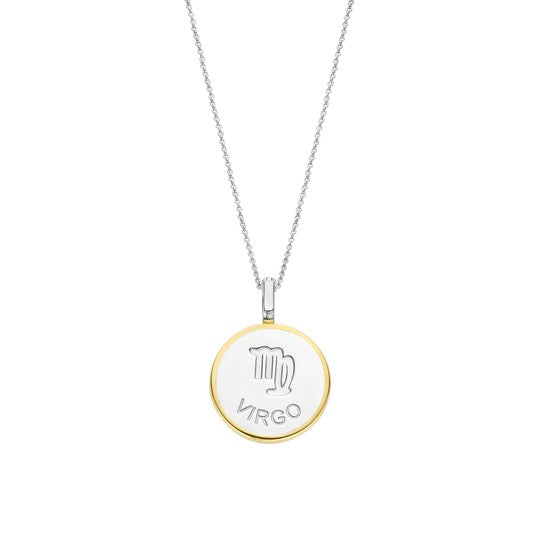 TI SENTO 18 Silver &amp; Gold Plated Mother-of-Pearl Taurus Zodiac Necklace