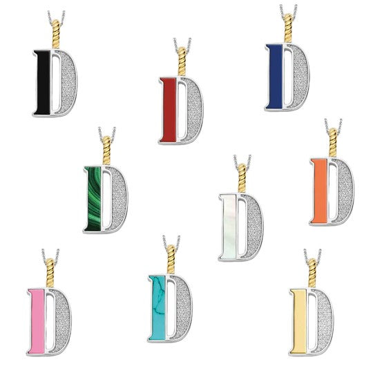 TI SENTO Sterling Silver 18 Gold Plated Letter D Necklace