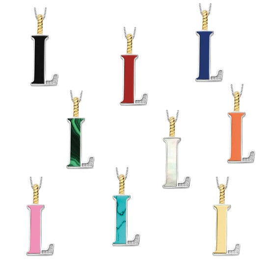 TI SENTO Sterling Silver 18 Gold Plated Letter L Necklace
