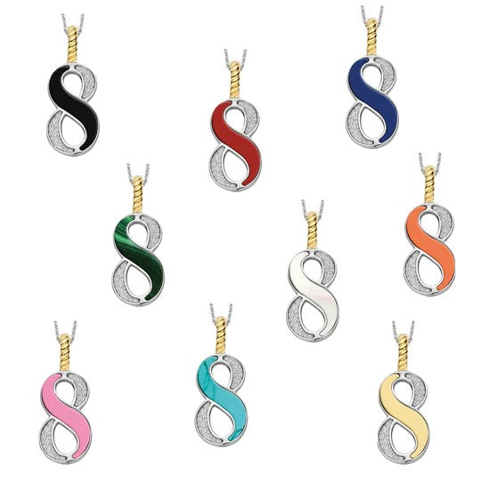 Ti Sento Sterling Silver 18 Gold Plated Number 8 Necklace