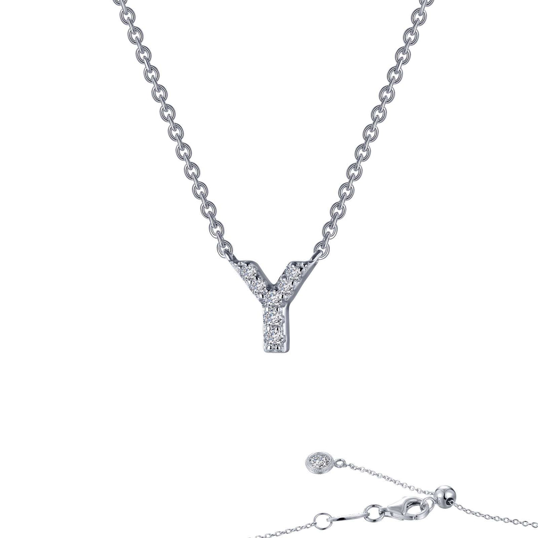 Lafonn Sterling Silver 20 Letter Y Initial Necklace