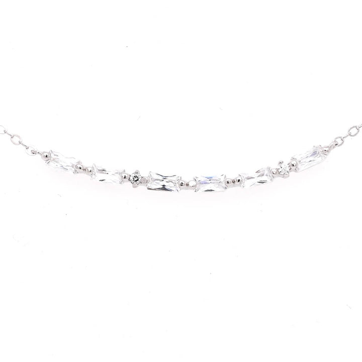 Graziella Sterling Silver 18 Cubic Zirconia Morse Code MAMA Necklace
