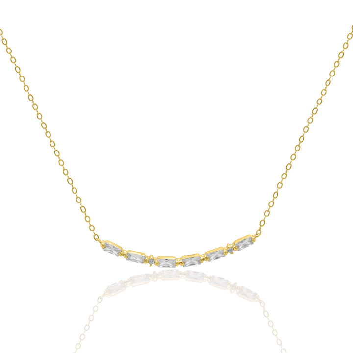 Graziella Sterling Silver Gold Vermeil CZ Morse Code MAMA Necklace. Sterling Silver Gold Vermeil C.Z 16-18" Adjustable Length…