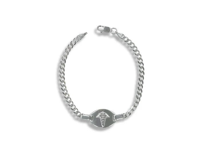 Graziella Sterling Silver 7.5" Medical Alert Bracelet.