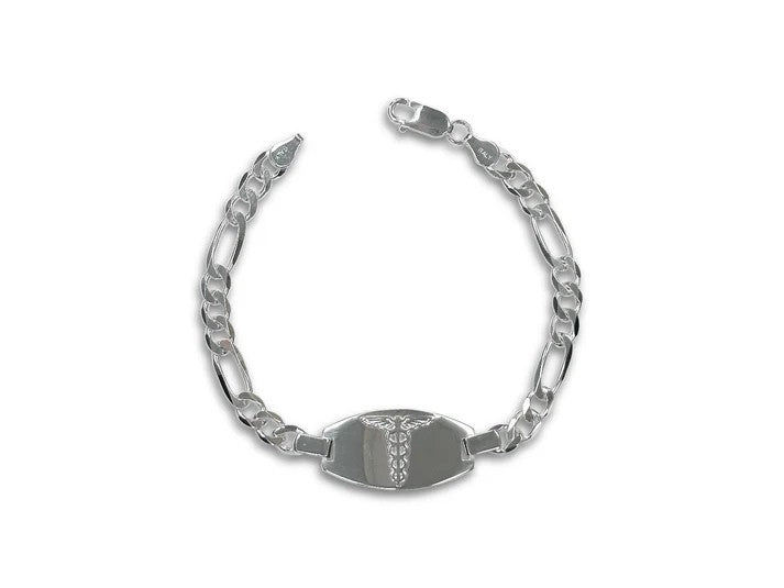 Graziella Sterling Silver 8.5" Medical Alert Bracelet.