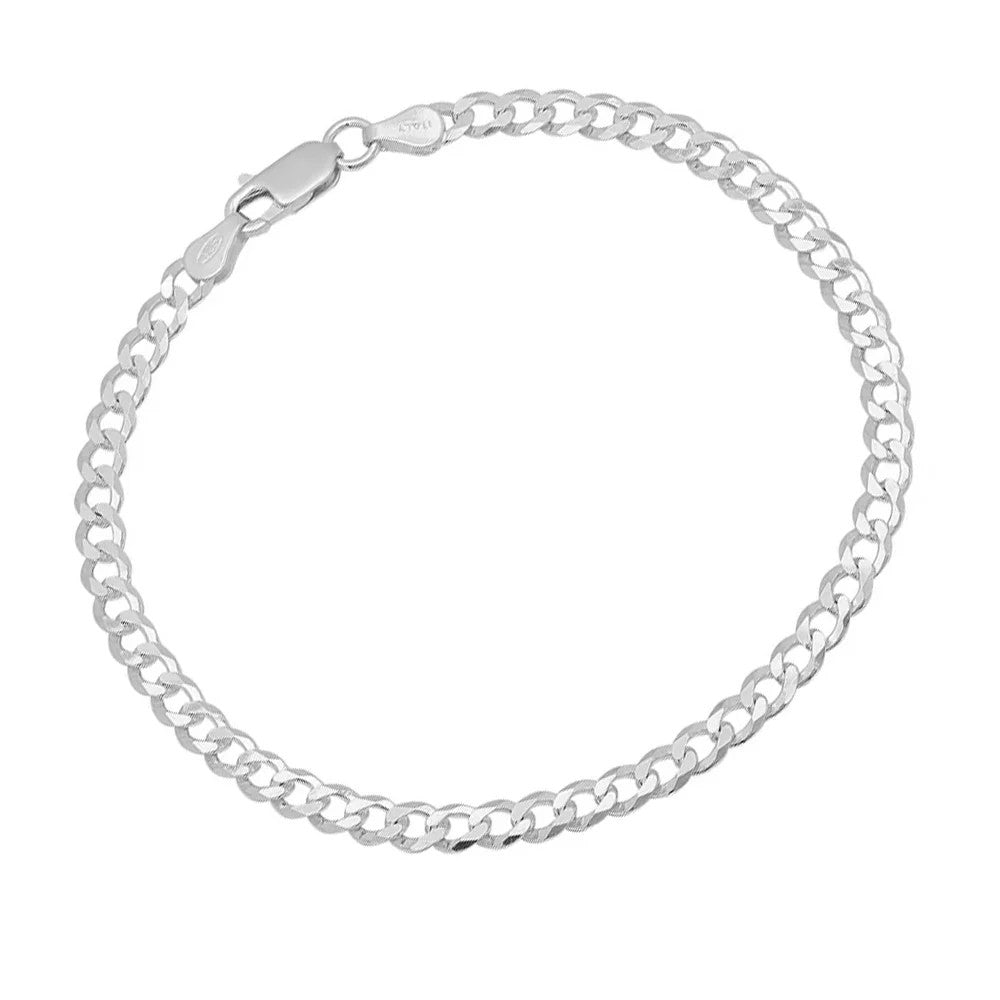 Sterling Silver 8.25" 5.8mm Curb Link Bracelet.