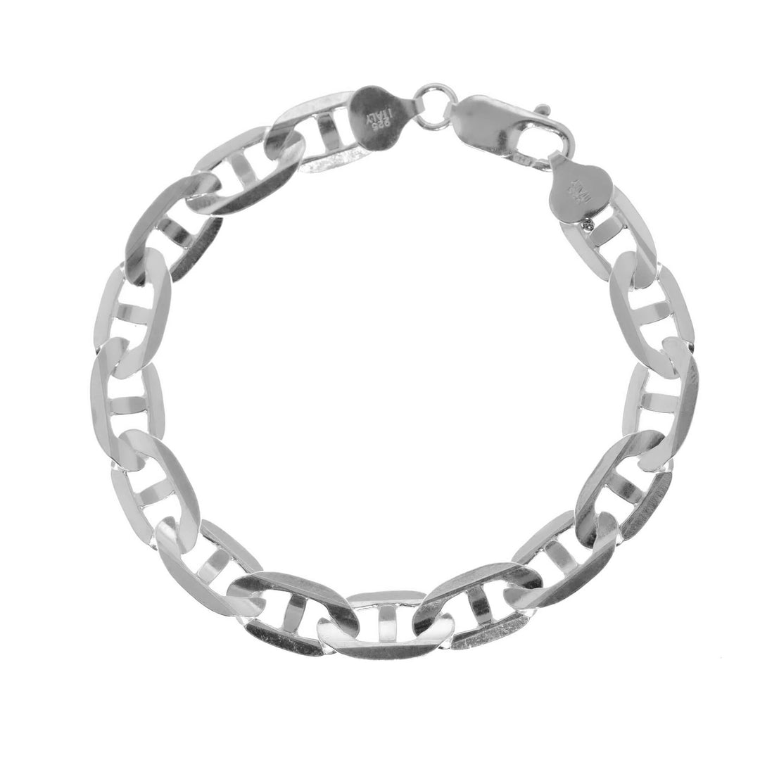 Graziella Sterling Silver 8.75 7.5mm Mariner Link Bracelet
