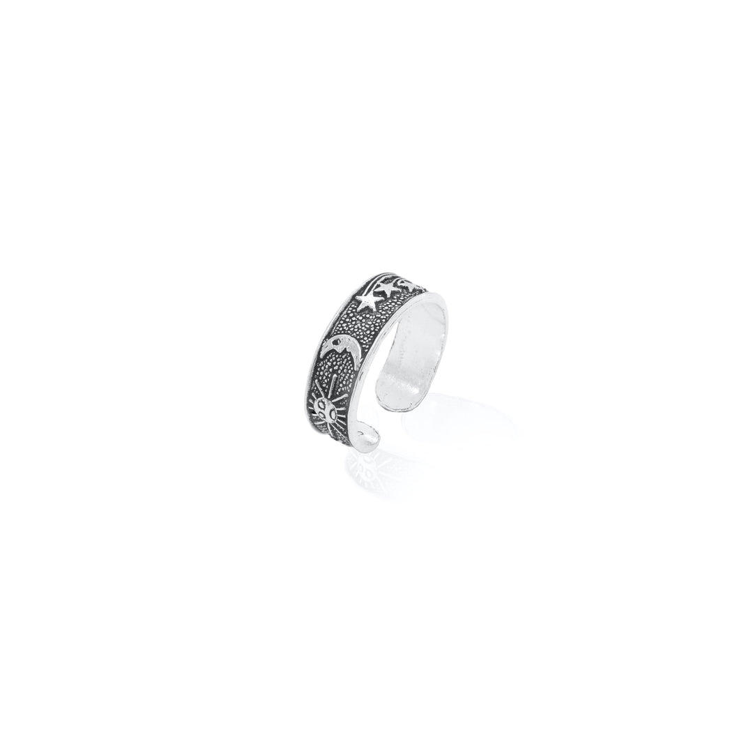 Sterling Silver Sun, Moon, and Stars Toe Ring