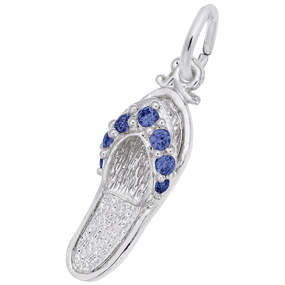 Rembrandt Sterling silver Navy blue C.Z Sandal Charm.