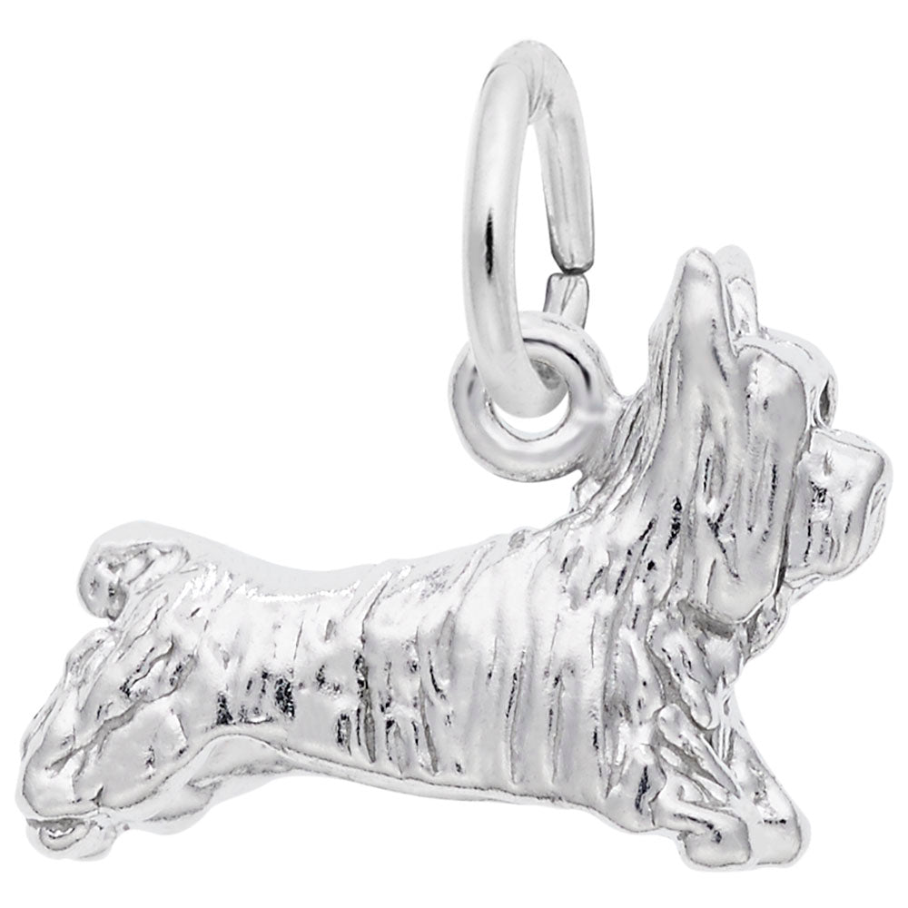 Rembrandt Sterling Silver Terrier Dog Charm.