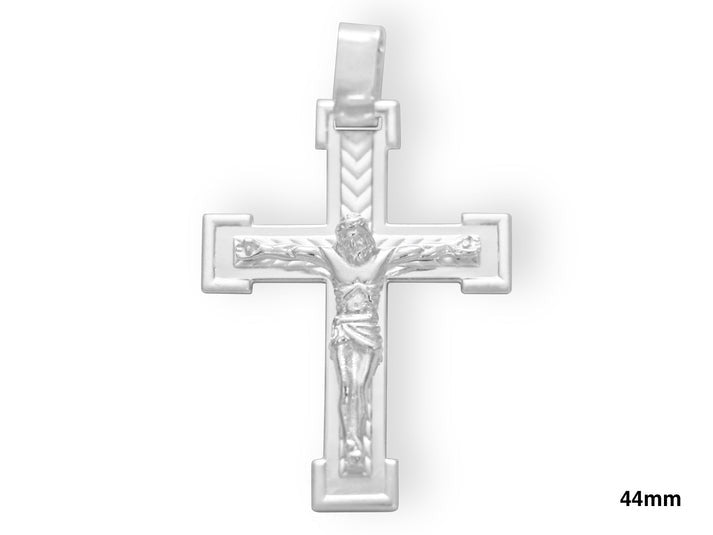 Sterling Silver 44x31mm Crucifix Pendant.