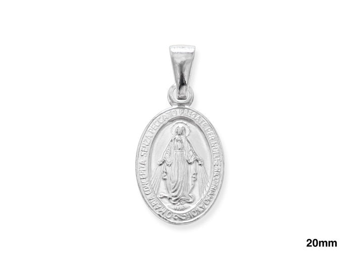 Graziella Sterling Silver 20x13mm Madonna Pendant