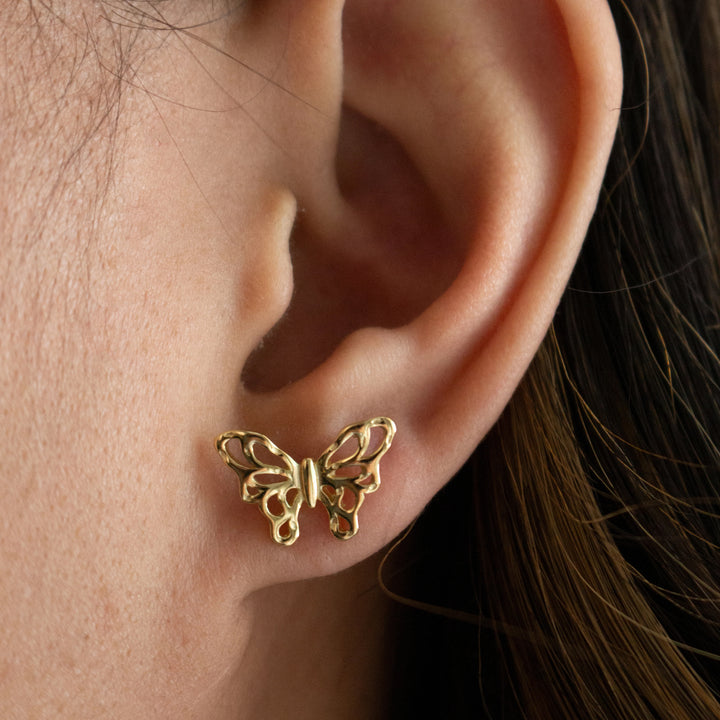 Graziella Sterling Silver Cut Out Butterfly Stud Earrings.