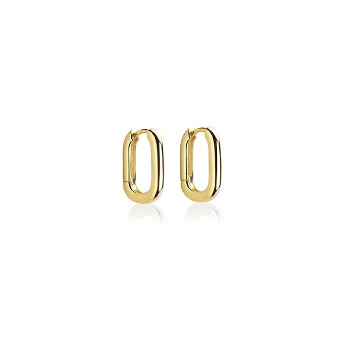 Graziella Sterling Silver Gold Vermeil Classic Oval Huggie Earrings