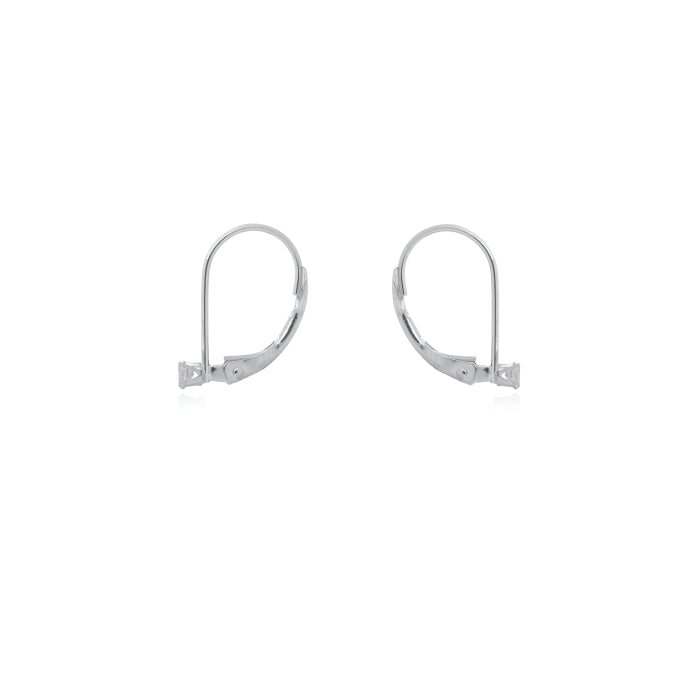 Graziella Sterling Silver 4mm Round Brilliant Leverback Earrings.